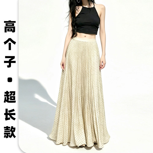 加长百褶半身裙女高个子长款过踝