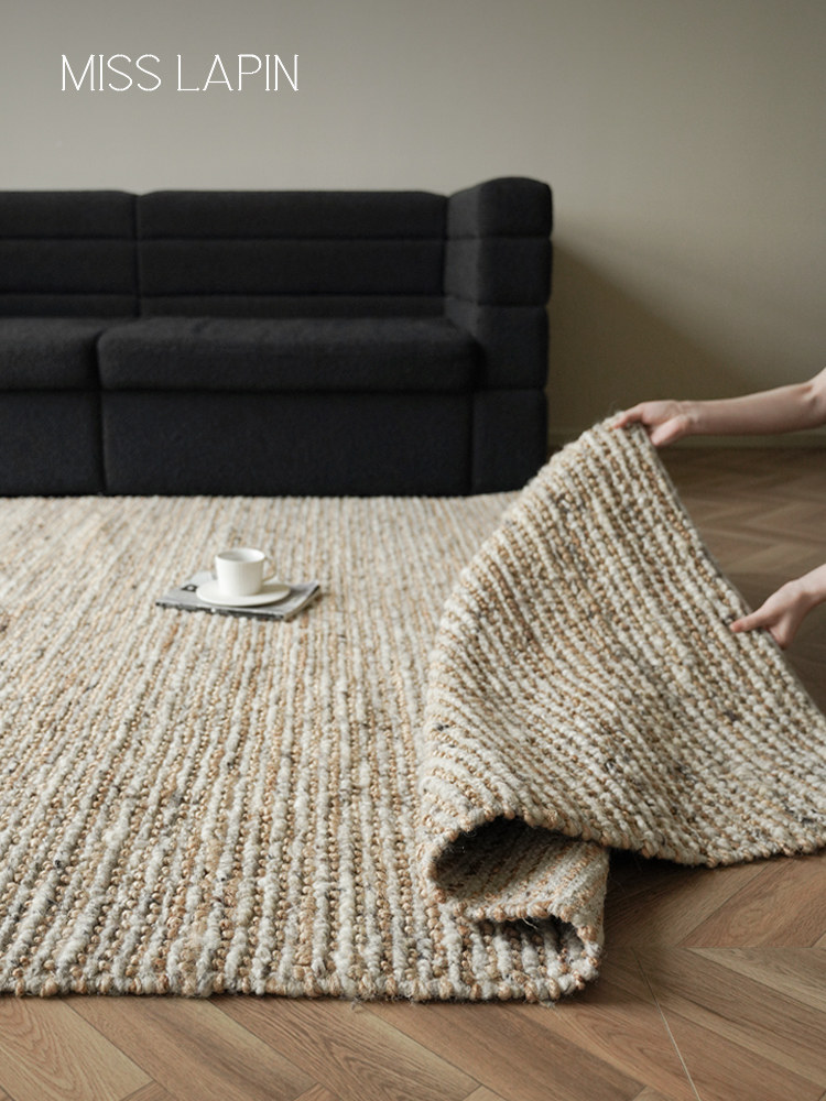 澜品『晚吟』印度手工黄麻羊毛无胶地毯诧寂客厅别墅环保高级卧室