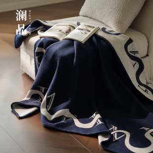 澜品 100%纯羊毛毯高级感沙发毯轻奢空调披毯高端飞机盖毯 律动