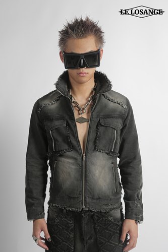 LE LOSANGE水洗牛仔夹克 ZIP DENIM JACKET