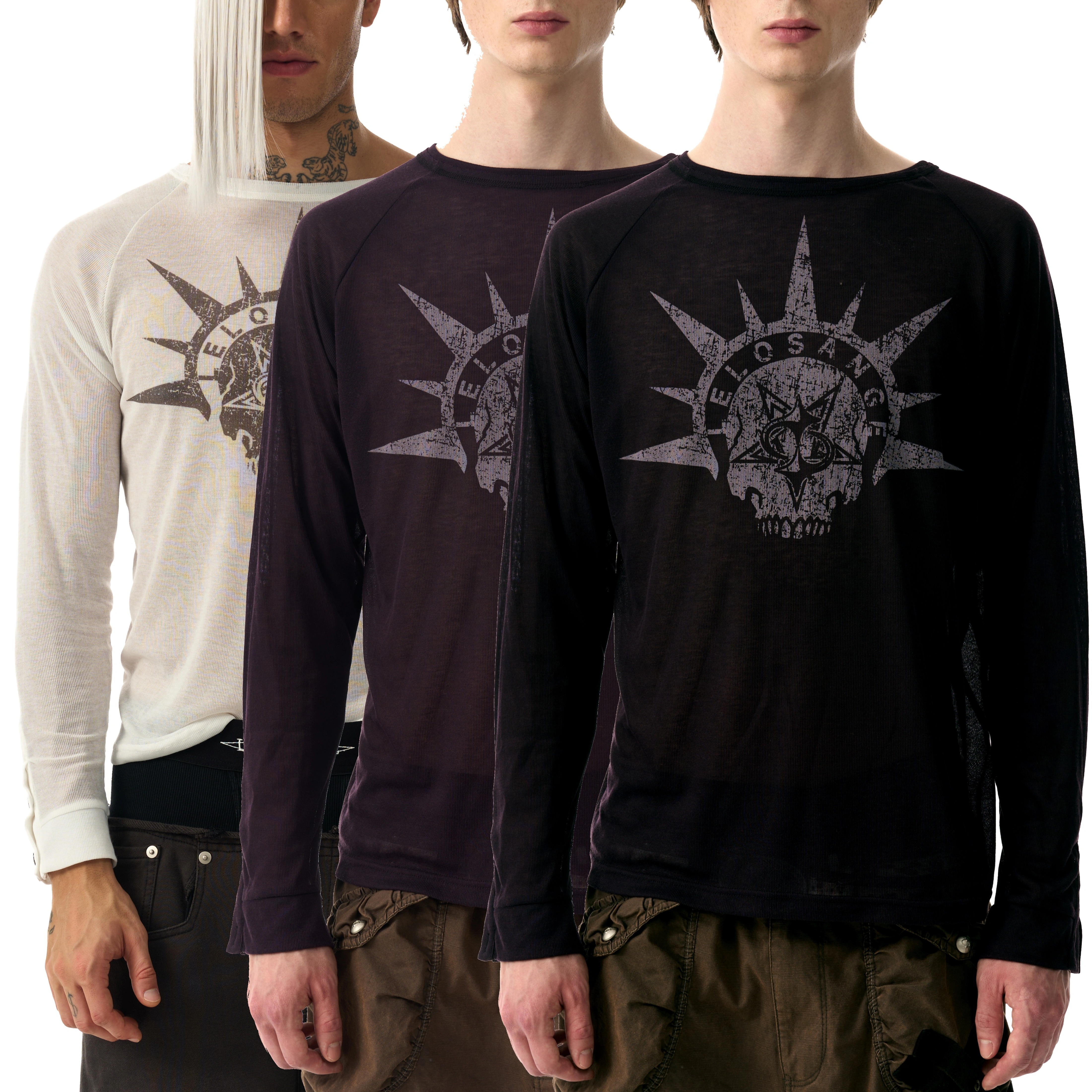 LE LOSANGE 25FW 朋克莫西干骷髅头打底基础百搭打底长袖T恤