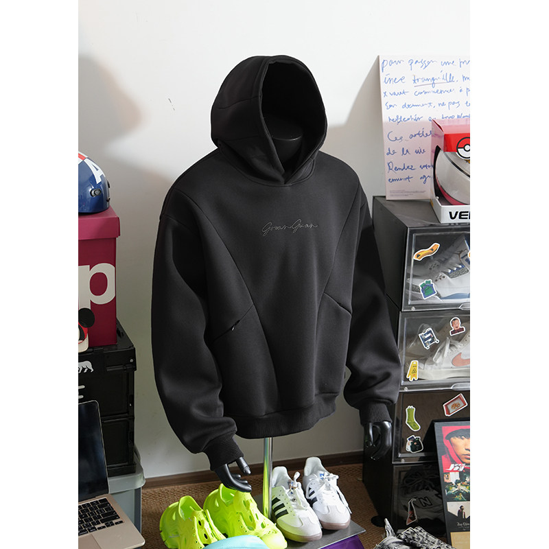 25春季新款420G重磅字母刺绣连帽卫衣1308ZWY88特P65,男装卫衣,星座1308