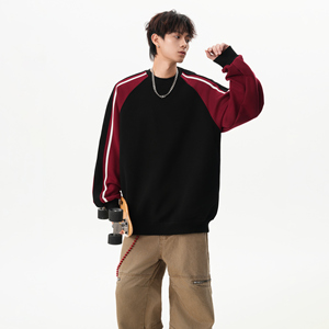 25秋新款 校园风圆领条纹重磅卫衣宽松中性 ZWY92 P68，男装卫衣，星座1308