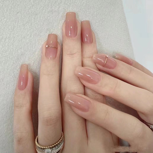 沧海遗珠纯手工穿戴甲温柔法式初秋新款美甲显白成品指甲贴片可拆