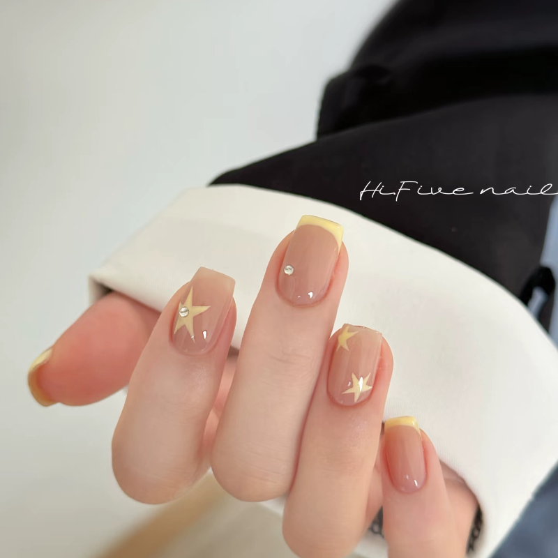 纯手工穿戴甲短款法式美甲贴片成品假指甲可拆卸新娘孕妇可用