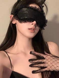 性感禁欲风格 黑色蕾丝眼罩 眼罩丝带 性感女狗 采购产品眼罩