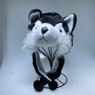 大灰狼头套毛绒动物套头帽子儿童成人卡通帽幼儿园亲子兔子道具帽