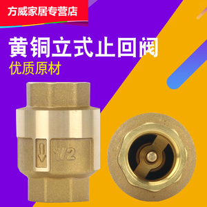 加厚全铜内丝止回阀水管水表止逆阀弹簧单向阀立式4分6分1寸