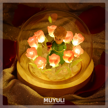 小王子玫瑰花摆件永生花夜灯diy手工生日礼物女生男生520礼物