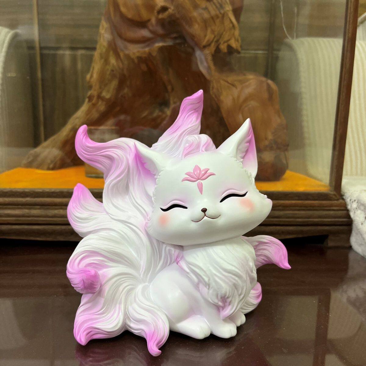 九尾狐大号卡通石膏娃娃白坯卡通DIY创意涂色成人手工摆件涂色