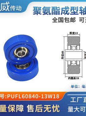 PUFL60840-13W18厂家直供慈威福莱轮流利条滑轮非标608包胶轴承