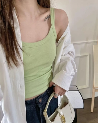 吊带女内搭带胸垫美背心