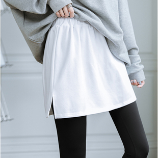 小屁帘女下摆春秋冬季 胖mm内搭叠穿遮屁股卫衣打底神器半身裙 大码