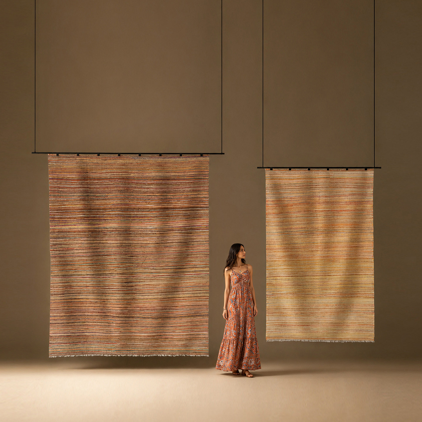 woven color巴基斯坦手工羊毛中古风卧室客厅侘寂美学地毯挂毯图片