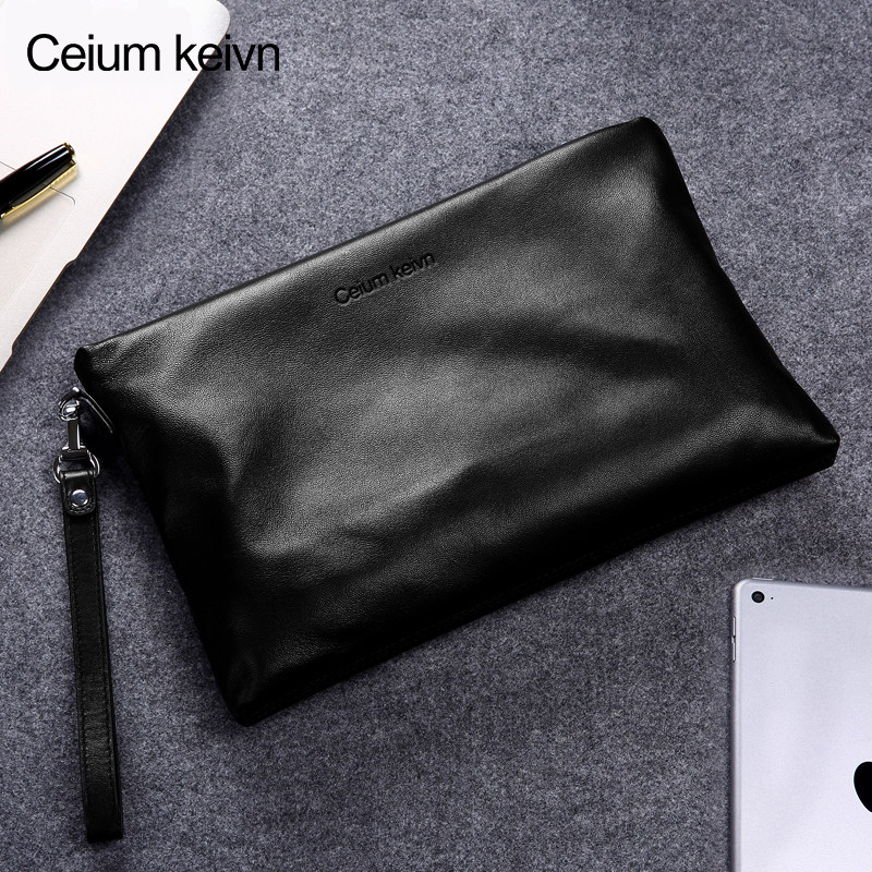 ck男士手包真皮品牌手拿包休闲手提夹包大容量手抓包软皮信封包男