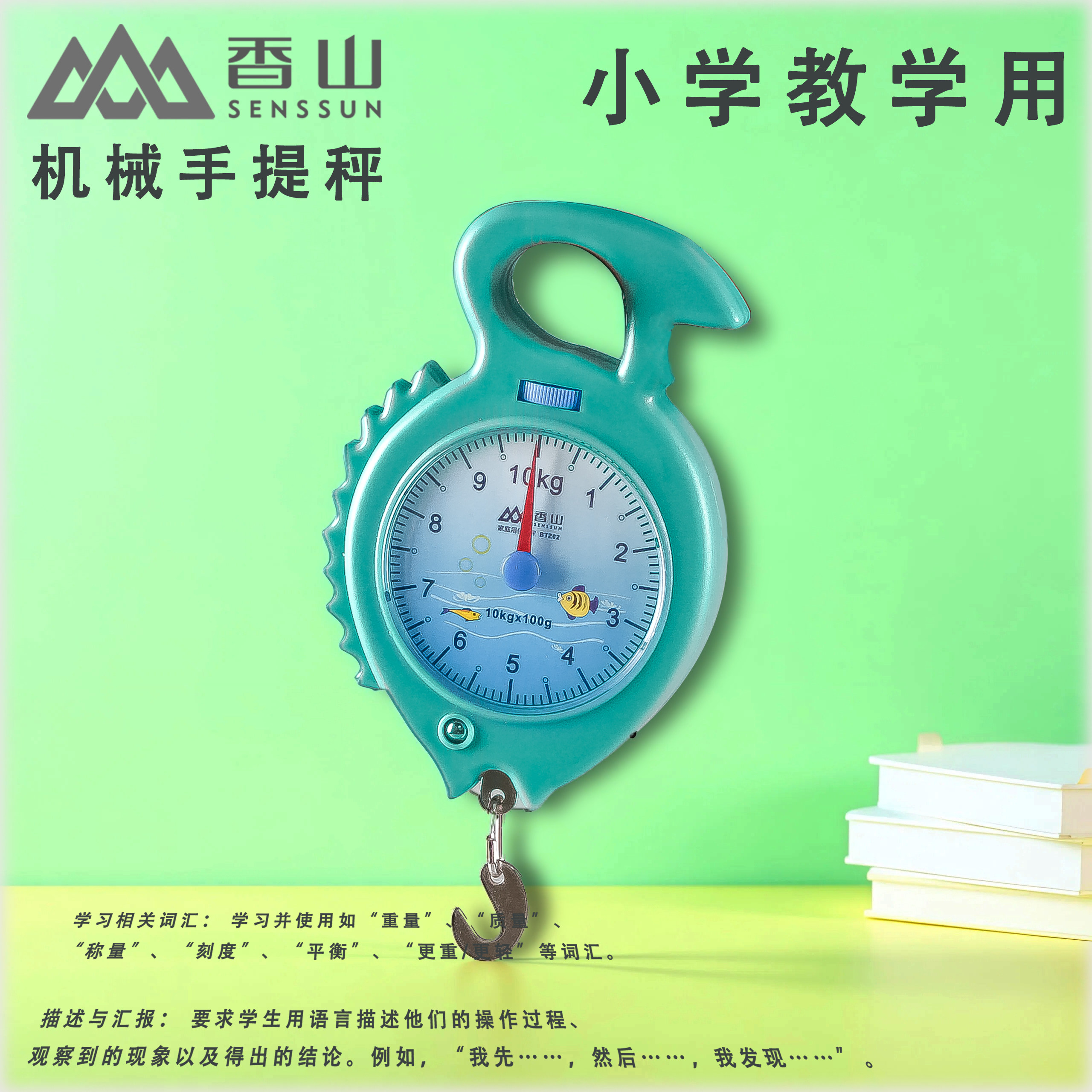 机械弹簧秤高精度手提家用小秤10kg小型便携式挂钩学校教学用具