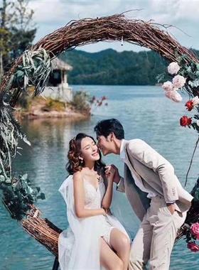 户外景区休闲网红打卡设计点装饰拍照摆件道具鸟巢藤编椅秋千巨型