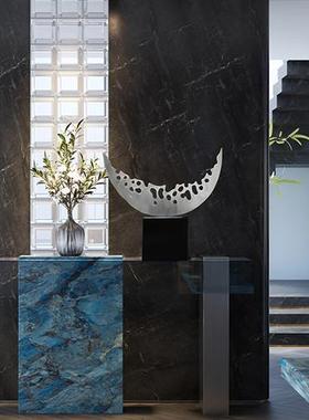 现代轻奢透明树脂雕塑售楼部酒店玄关摆件高级感抽象落地摆件定制