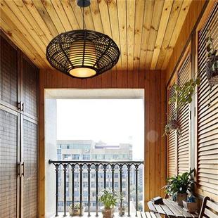 一件代发吊灯东南亚风格 藤编客厅餐厅茶室禅意藤艺吊灯可定制