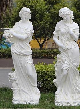 欧式人物石膏像门头摆件四季大型树脂玻璃钢艺术模型落地花园雕塑