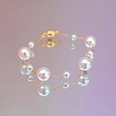 人造极光幻彩akoya海水珠满天星手链手圈施家仿珍珠手串女磁吸扣