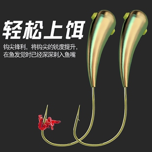 细条朝天钩溪流七星漂45度传统钓草洞野铜头钓鲫鱼有倒刺钓小鱼钩