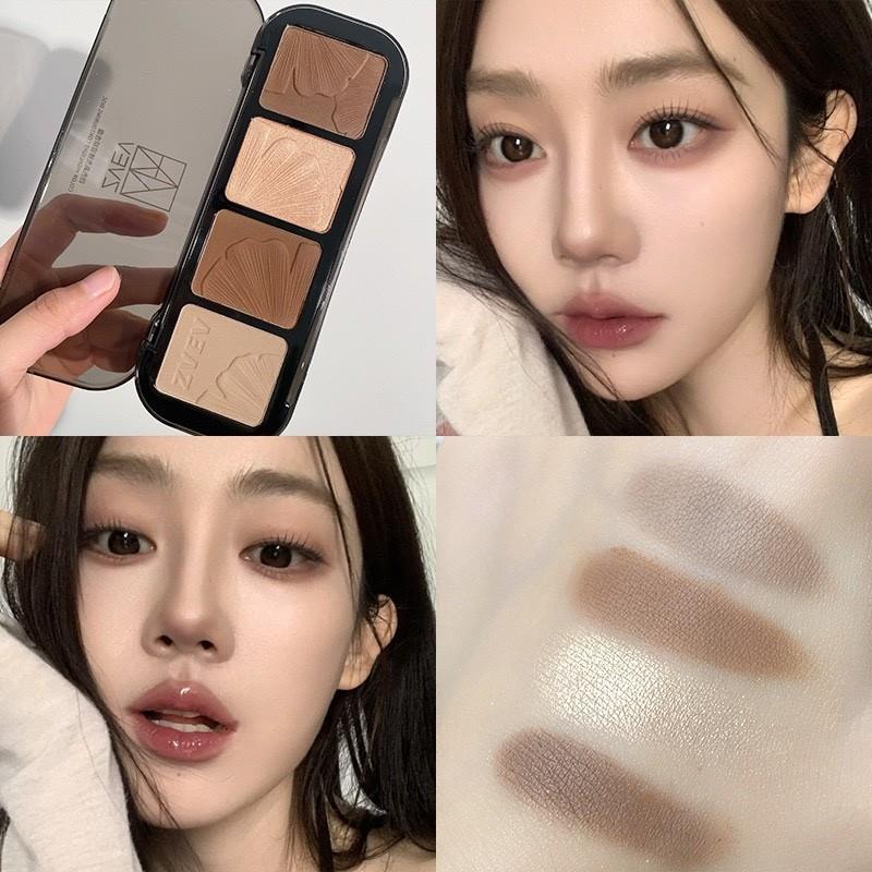 轻松 get原生骨相感四色修容高光一体盘阴影鼻影脸部立体哑光提亮