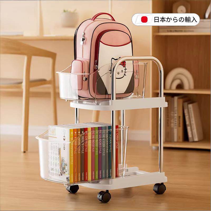 书包置物架桌下书本滑轮收纳柜学生桌边放包移动小推车多功能