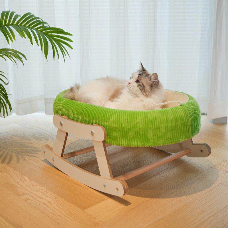 猫窝垫夏季摇椅冷却摇床加上大深凹猫盆安全宠物猫睡窝猫床