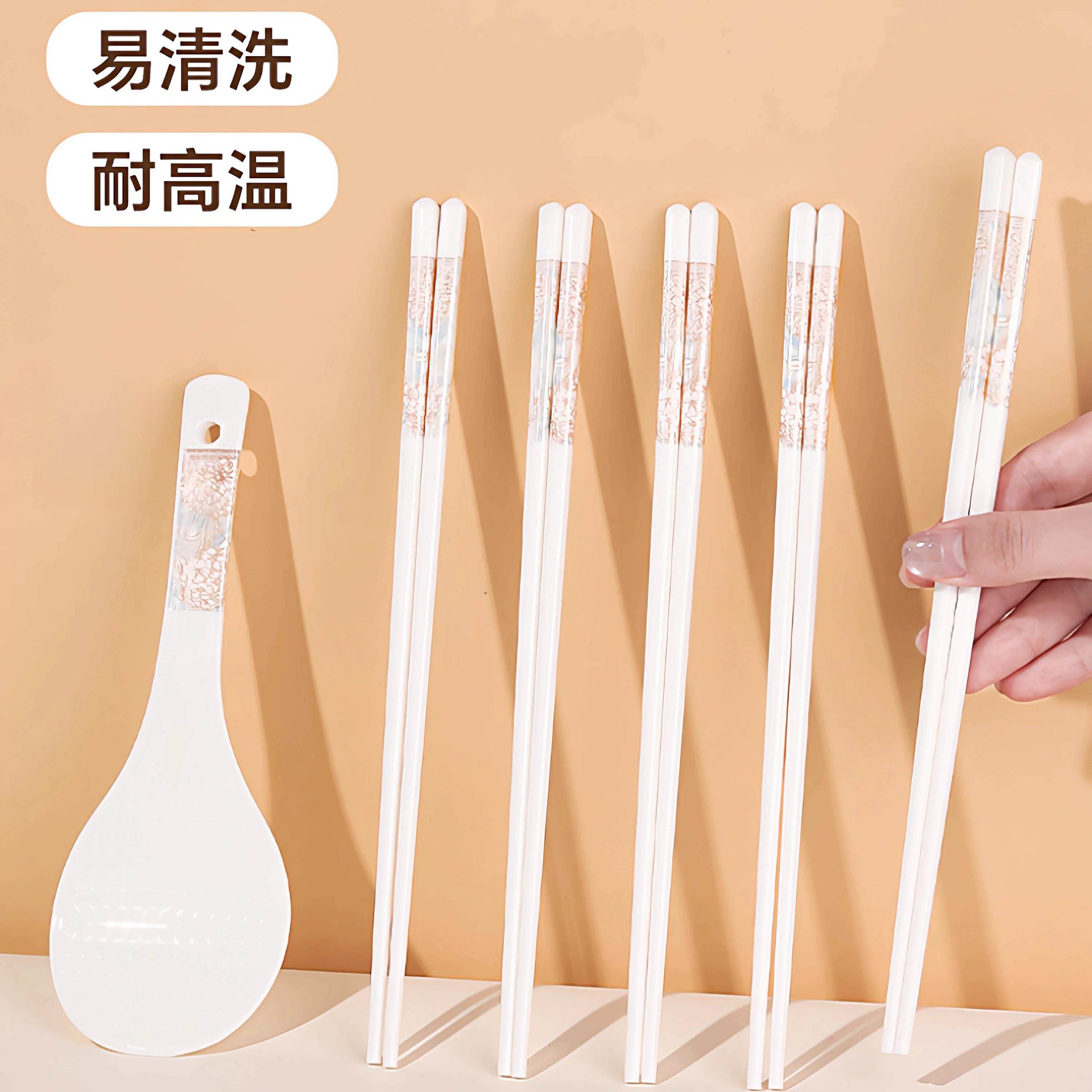景德镇陶瓷筷子防摔防滑一人一筷家用筷子勺子套装食品级收纳盒子