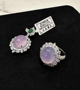 不掉色新中式纯银天然紫玉髓鸽子蛋戒指女款轻奢高感小众设计指环