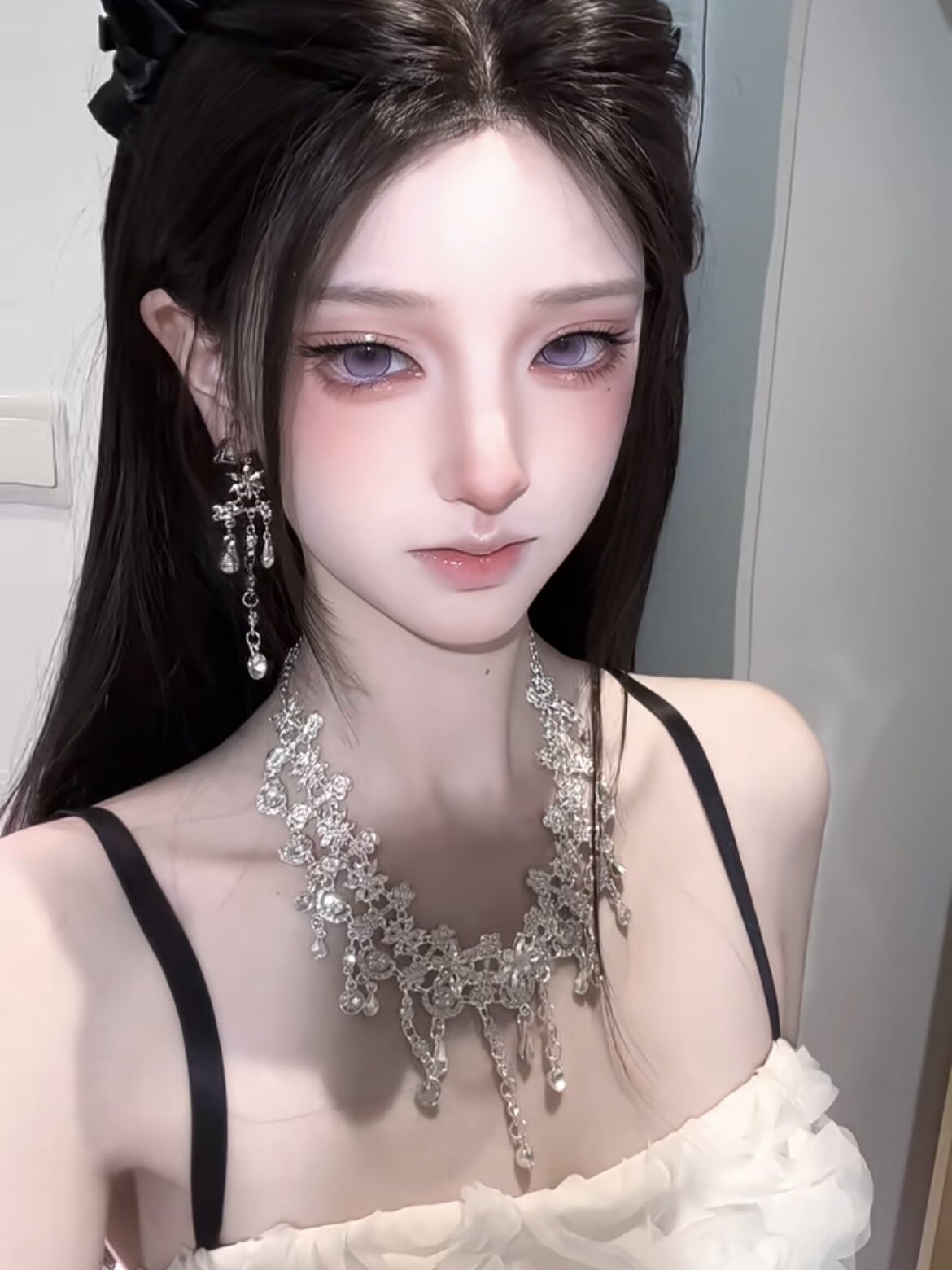 超仙流苏耳环女轻奢高级感气质耳钉新款款婚纱礼服耳饰无耳洞耳夹