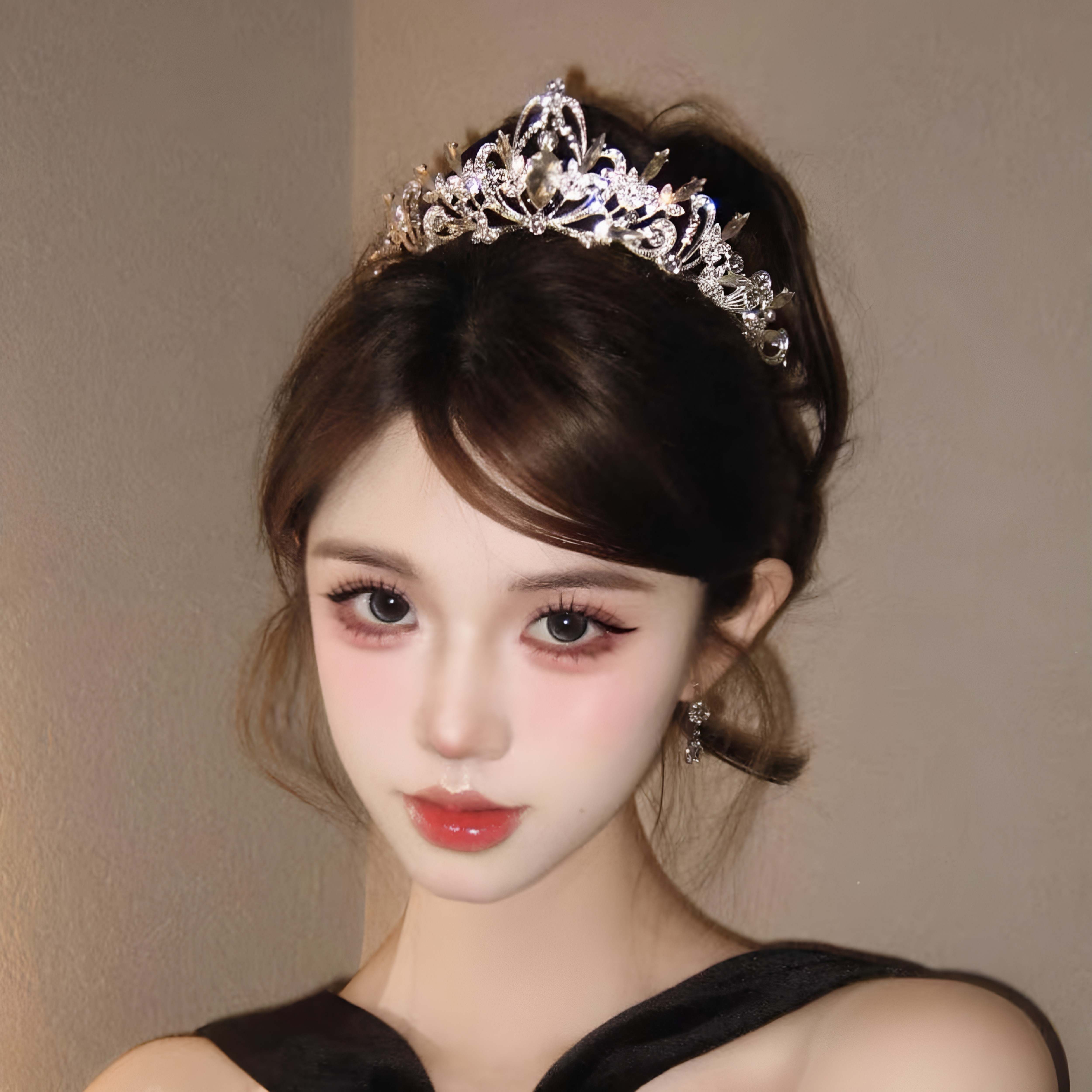 公主皇冠生日头饰女氛围感派对新 娘发饰女神十八岁成人礼王冠