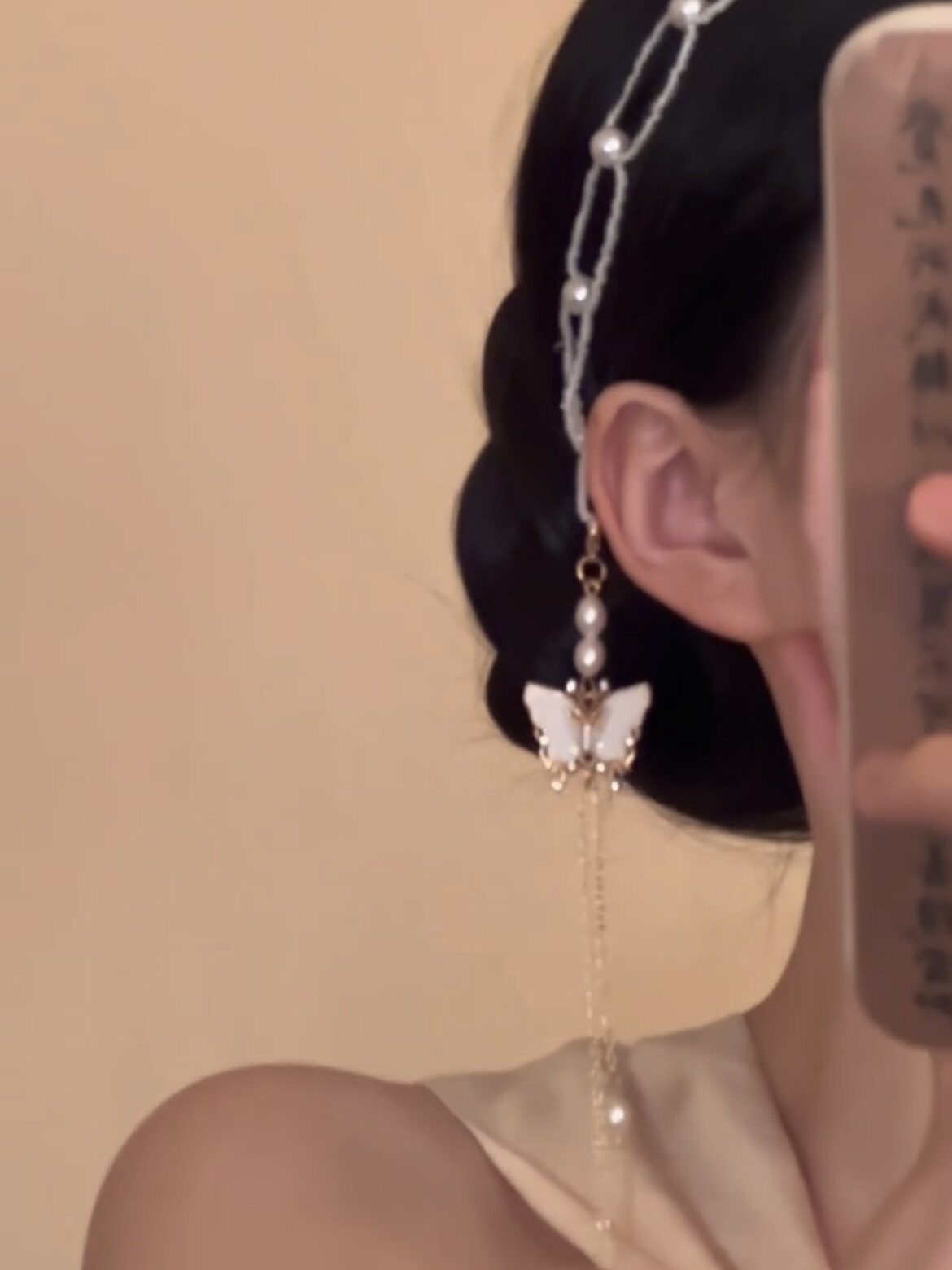超仙蝴蝶流苏珍珠发链新中式发箍女发夹头饰发卡发带个性小香风