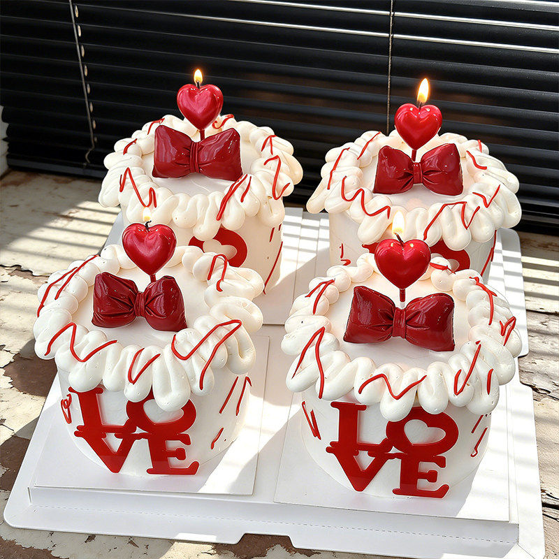 214情人节蛋糕装饰红色蝴蝶结情侣告白爱心蜡烛插件,节庆用品/礼品,节日装扮用品,淘宝优惠券,粉丝福利购,淘宝优惠卷
