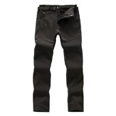 纯色户外登山裤 加厚保暖加绒裤 男防水防风滑雪裤 户外软壳a冲锋裤