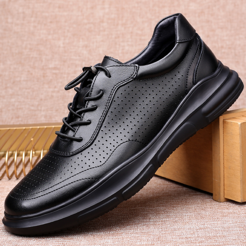 2021夏季镂空男鞋商务休闲皮鞋真皮透气轻质运动旅游跑步男洞洞鞋