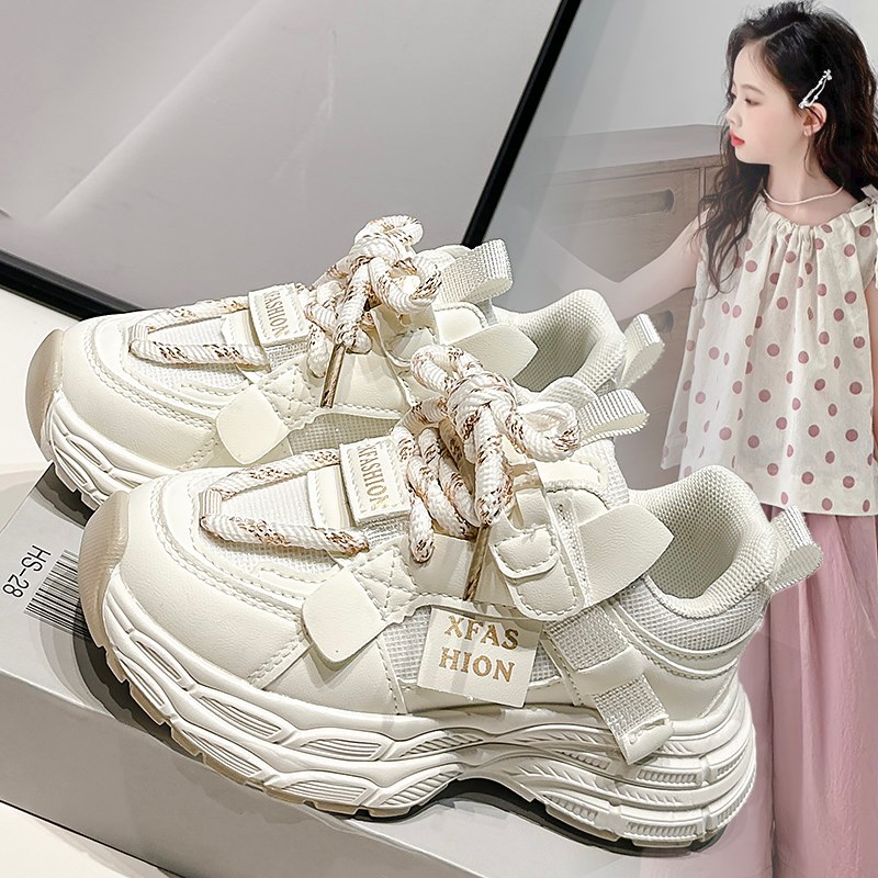 女童运动鞋2025春夏新款网鞋儿童时尚跑步鞋老爹鞋韩版百搭休闲