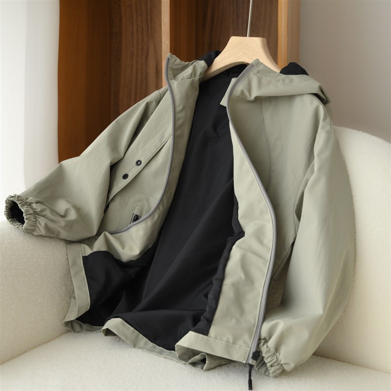 175码大童 儿童连帽冲锋衣男童女童防泼速干风衣外套春秋款童装