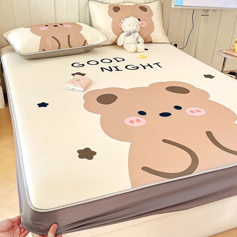 夏季冰丝凉席床笠款夏凉垫三件套2025新款凉感床单可折叠空调软席