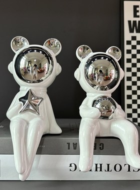 创意客厅桌面树脂摆件太空人电视柜酒柜玄关高档轻奢家居套装饰品