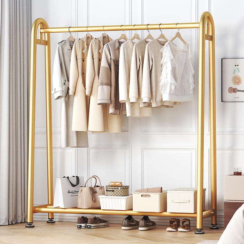 晾衣架落地折叠家用晒衣架卧室阳台挂衣架子简易室内单杆式衣帽架