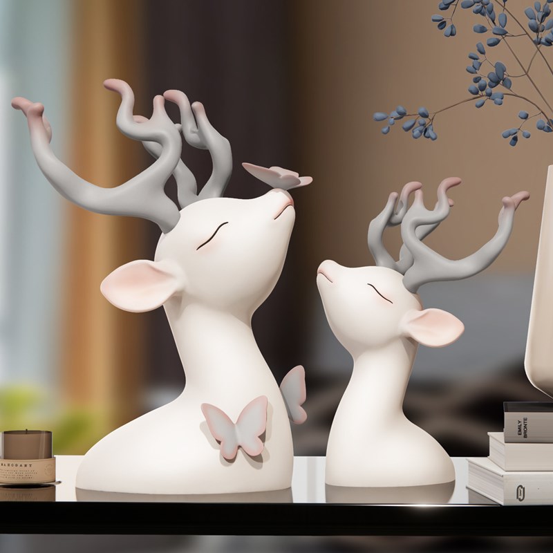 现代创意艺术高级感n鹿摆件轻奢高档客厅电视柜玄关酒柜家居装饰