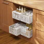 滑轨置物V架轨道抽拉收纳 厨房下水槽抽屉式 63N森花 橱柜改造拉篮