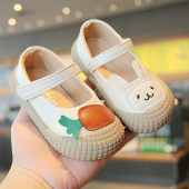 春秋女童公主鞋 宝宝皮面学步鞋 5岁2 可爱小兔软底单鞋 2026新款
