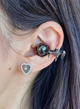 华为适用freeclip耳机扣女星芒锆石小众设计耳机夹钻扣配饰独特男