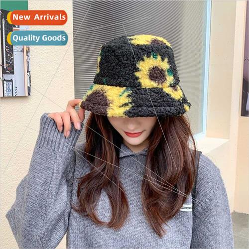 Tweed embroidered fisherman hat men women autumn winter new
