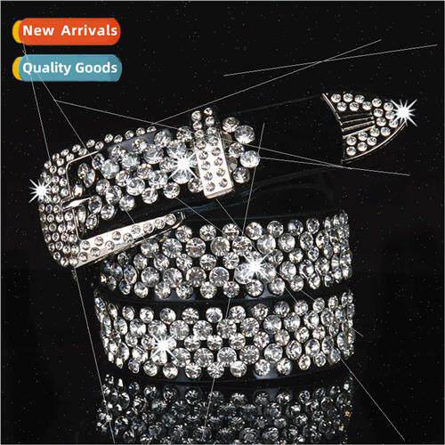 New full diamonds female real belt jeans belt pin buckle bel