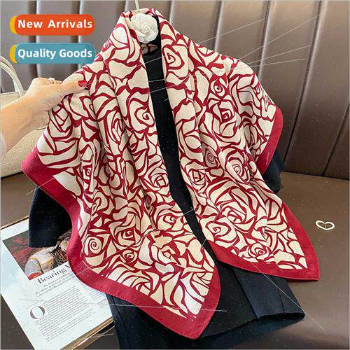 Autumn winter  silk scarf square scarf  neck protection fash