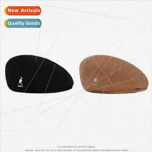 Autumn winter wool kangaroo beret female solid color painter
